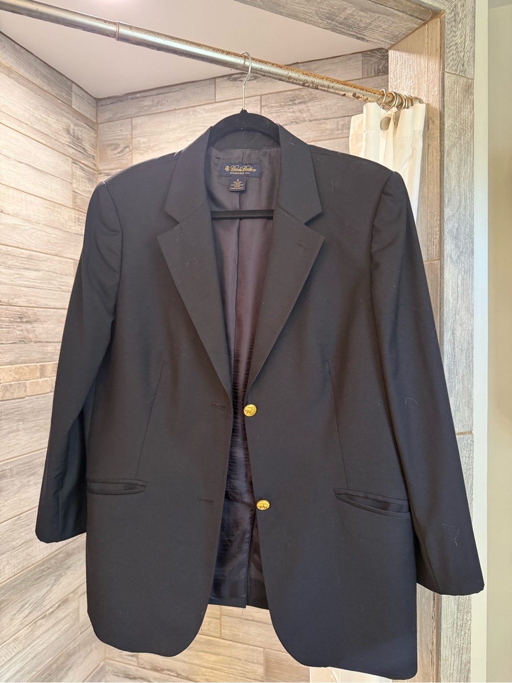Brooks Brothers Black Blazer with Gold-Tone Buttons
